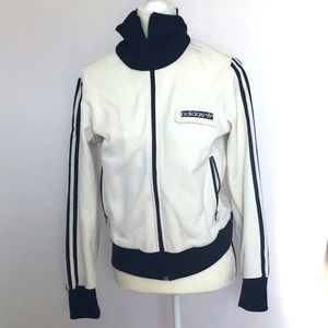Women’s Vintage zip-up Adidas black & white jacket🖤🖤🖤